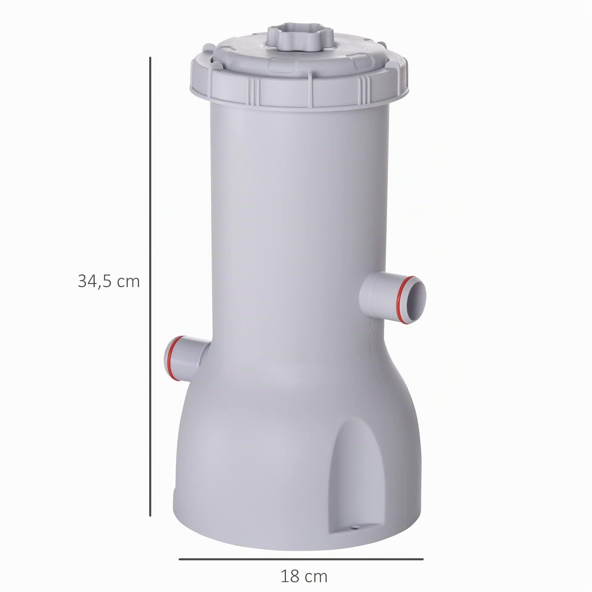 Outsunny Pompe de filtration épurateur à cartouche pour piscine hors sol 3785 L/h 90 W Blanc