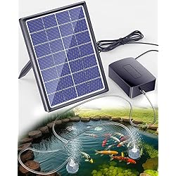 Biling Solar Aerator for Pond with 2200 mAh Battery Backup, 3 Modes Solar Air Pump Hydroponics Air Pump, Solar Powered Pond Aerator Pond Bubbler for Outdoor Fish Pond Stock Tank Aquarium