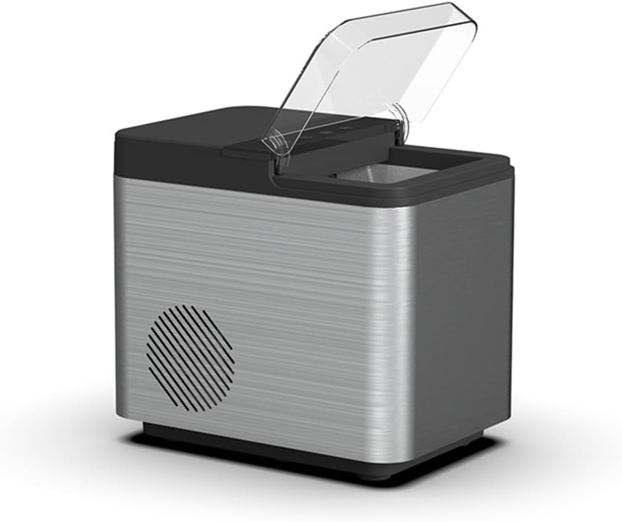 Ice Maker Ice Maker Countertop, 26 lbs/Day, 6-8 Mins/9 Pcs Bullet Ice, with Ice Scoop and Basket, Ice Maker Machine for Home Party Outdoor RV, Stainless Steel Countertop Ice Maker