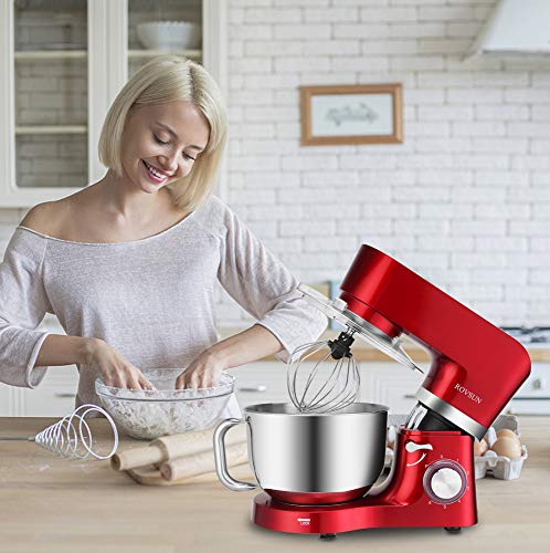 image for ROVSUN 5.8 Quart Stand Mixer, 660W 6-Speed Electric Tilt-Head Kitchen 