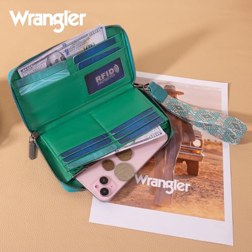 Image of X Wrangler Wristlet Western Wallet Boho Aztec Credit Card Holder for Women