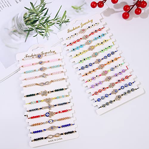 Ilgant 36Pcs Evil Eye Bracelets Pack Mexican Adjustable Bracelets Mal De Ojo Blue Red Black String Knot Bracelet Set Hamsa Bracelets Protection Beaded Bracelets Jewelry For Women Teen Girls #TOP3