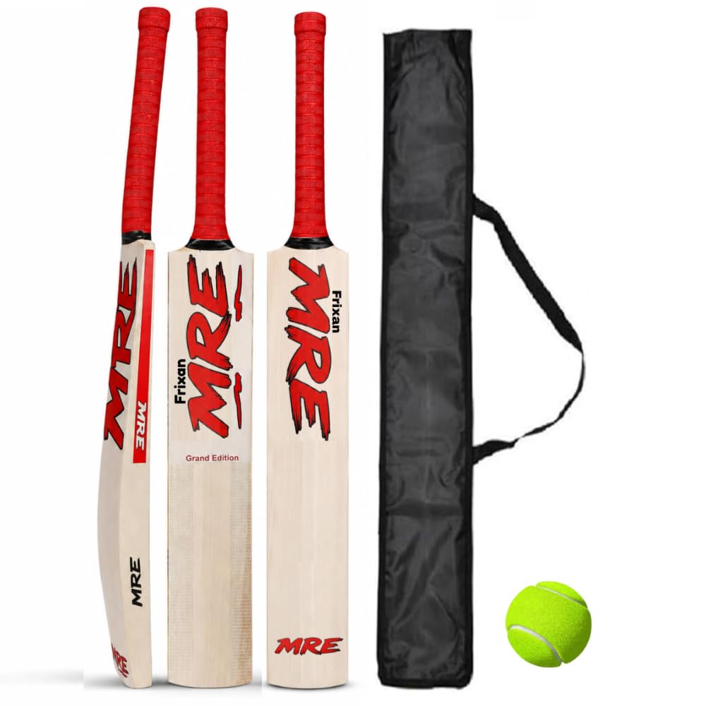 Wooden Cricket Bat for Kids | Popular Willow Size 4 | Perfect for Boys 8-10 Years | Lightweight & Durable Cricket Training Bat with Tennis Ball and Cover-image-35