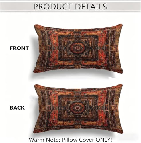 Coussin extérieur imperméable rouille lot de 2 housses géométriques 50x70 - 5