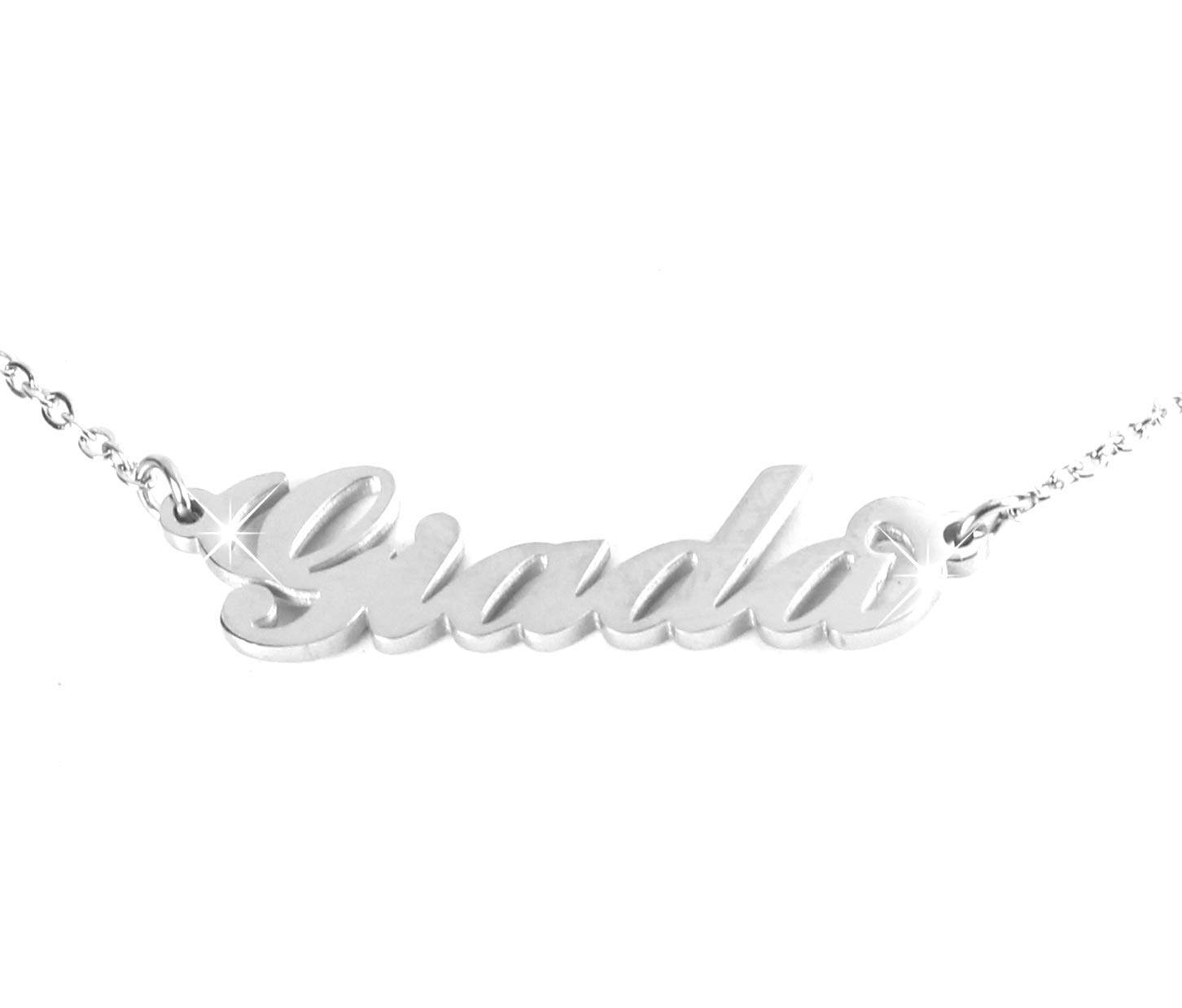 Flowers Collana Vari Nomi in Acciaio lucidissimo. Girocollo Collana con Nome Donna per Essere Sempre al Top. Scegli Il Tuo per Un Ottima Idea Regalo
