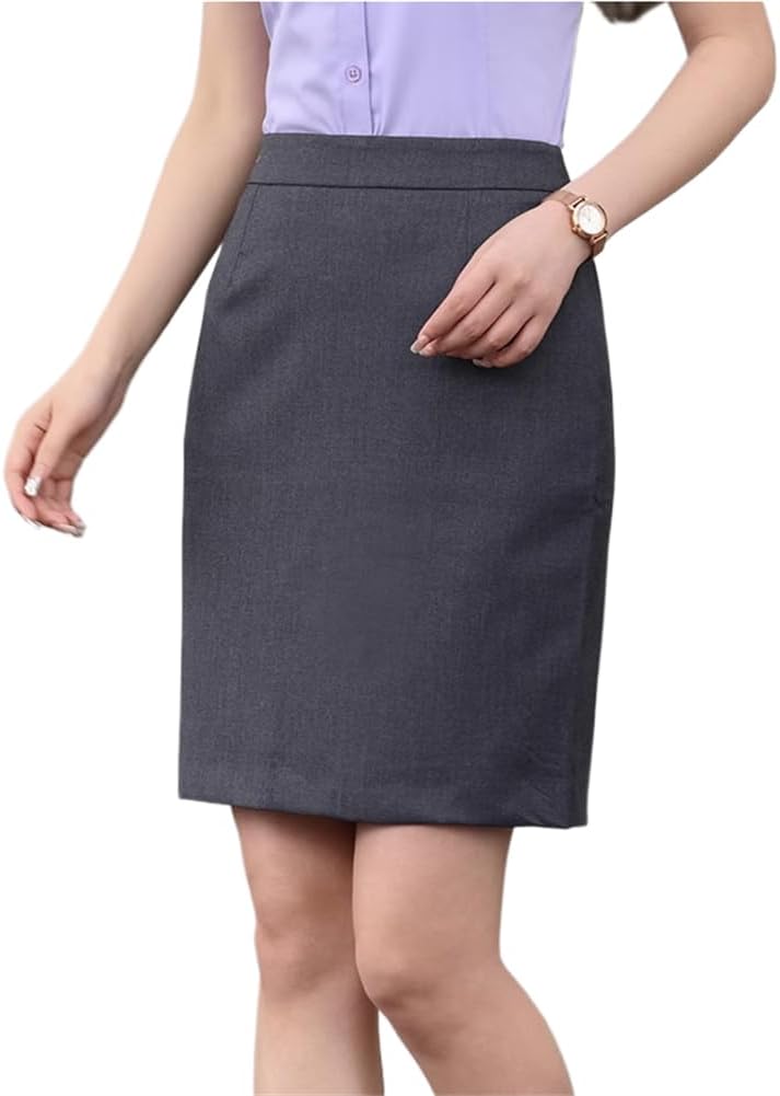 LIXINGHEITANG Navy Blue Skirt Womens Midlength hipcovered Professional Attendant Work onestep