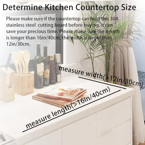Tabla de cortar iMoloovi de acero inoxidable resistente, 39.88x29.97 cm, grosor 0.61 cm, para cocina, apta para lavavajillas miniatura 5