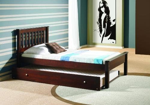 smartchoicefurniture Donco Cappuccino Twin Contempo Bed