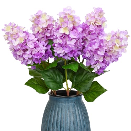 JUSTOYOU Flores de hortensia artificiales, 3 piezas de flores de hortensia realistas de tallo largo, 29.5 pulgadas, grandes ramos de hortensias falsas de tacto real para boda, hogar, fiesta, jardín