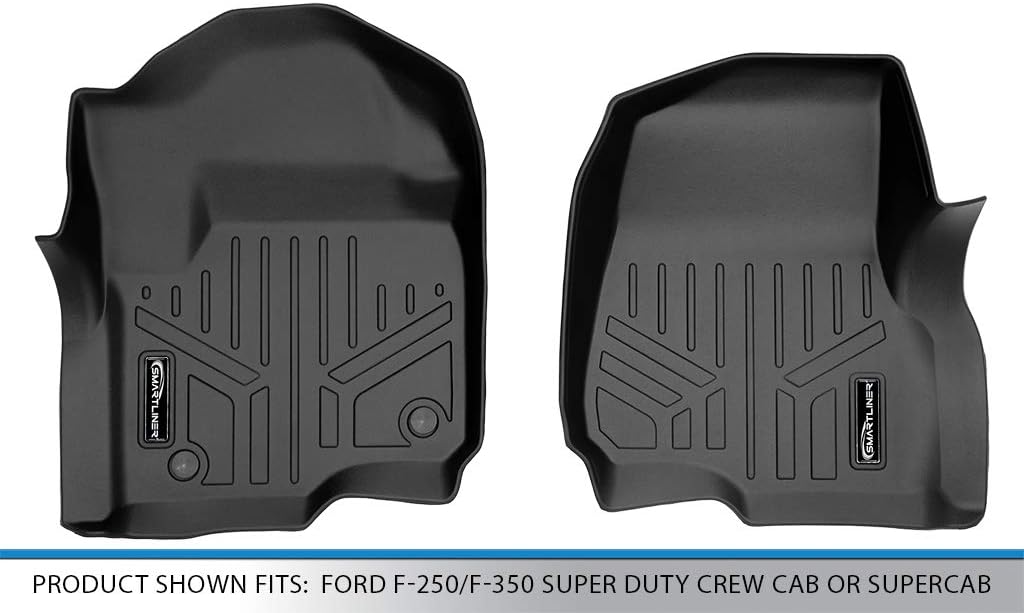 SMARTLINER Custom Fit Floor Mats 1st Row Liner Set for 2017-2025 Ford F-250 - Image 4