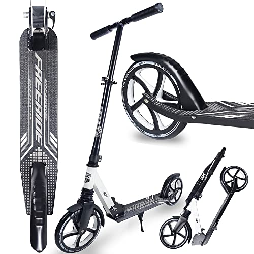 WeLLIFE Scooter Freeride RGX - Große Räder 200 mm mit Federung vorne, Schubscooter für Erwachsene und Kinder, zusammenklappbarer City Scooter Cover