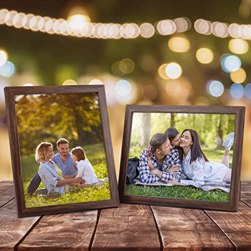 Image of Giftgarden 8x10 Picture Frame Brown Set of 12, Multi Rustic Walnut Wood-Color 8 by 10 Photo Frames Bulk for Wall or Tabletop Display