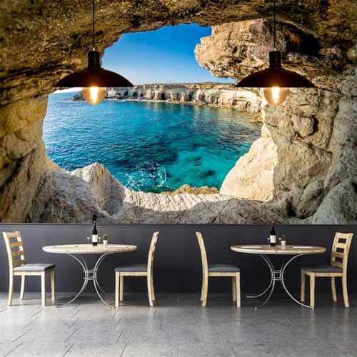 FLFK Sea Caves Landscape Wall Murals Peel and Stick 141.7"x98.4"-