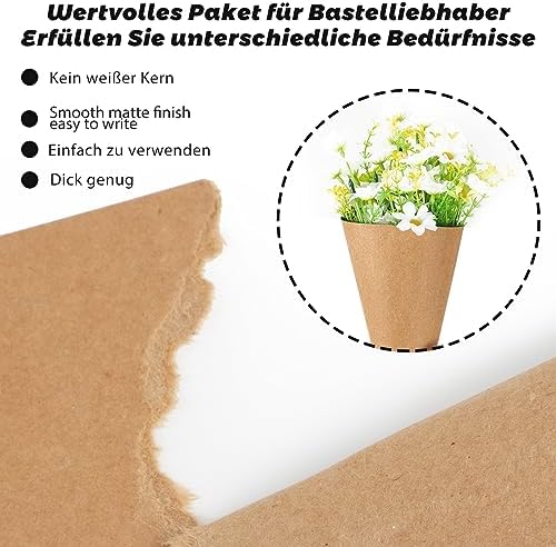 120 Cartoncini Kraft A6 - Bianchi E Marroni Per Biglietti Fai Da Te, Inviti, Compleanni - Foto 6