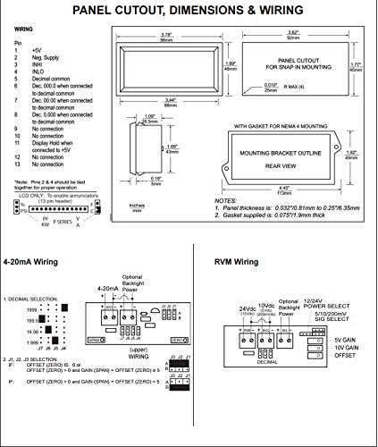 LPI-4-K Digital Panel Meter Process 4-20mA LCD