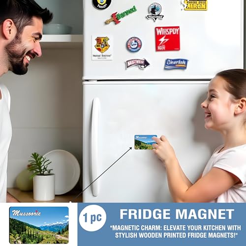 Image of Elegant Fridge Magnet with Themes |Rectangular Size Refrigerator Magnet with Magnetic Rubber Back | Pack of 1, 8.6cm X 5.4cm (Mussorie - Design 2)