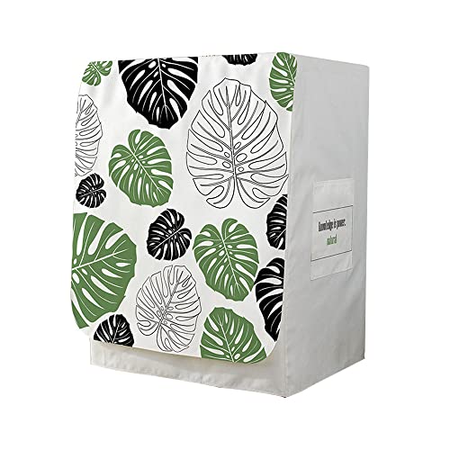 Odot Copri Lavatrice Esterni, Coprilavatrice da Esterno Impermeabile, Copertura per Lavatrice e Asciugatrice con Aperture Frontali,Antipolvere Anti Sunlight (Foglia di Tartaruga 1,M-capacità 8-9kg)