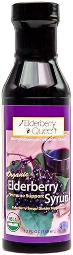 Elderberry Queen Suplemento líquido de saúco orgánico de 12 onzas, sambucus, bayas de aronia, puro natural certificado orgánico apoyo inmunológico a