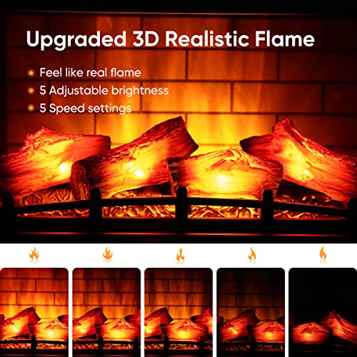 Heao 3D Infrared Electric Fireplace Stove 24" With Visible Control Panel And Remote, Freestanding Fireplace Heater, Etl Certified, Overheating Safety Protection, For Home Office Rv, 1500W(Bronze) #TOP1