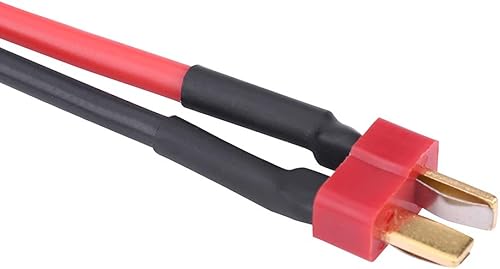 Miniatura 2 de Alomejor 2 cables de conector adaptador de enchufe T 14AWG con cable de 3.9 in para cargador RC (enchufe T macho a hembra)