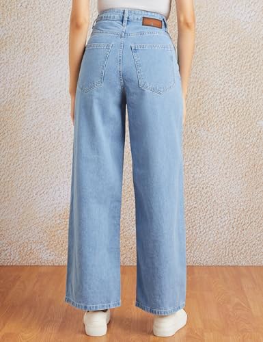 Image of Amazon Brand - Symbol Women Baggy Wide Leg Jeans (High Rise | Full Length) (Available in Plus Sizes)