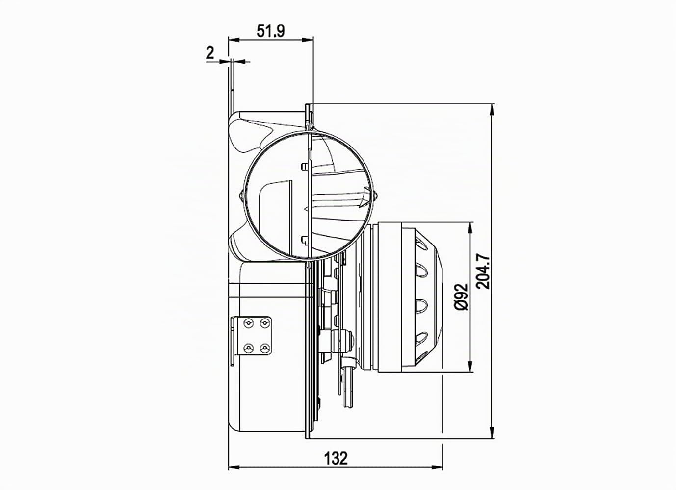 ERICAMBI, Estrattore Aspiratore Fumi per Stufe a Pellet EBM G2E150-DN91-12, Ventola Ø 150mm, Potenza 30W, Numero di Giri Fino a 2550 RPM, Corredato di Encoder