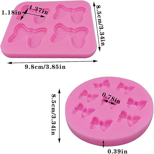 Miniatura 2 de Paquete de 4 lazos de ratón con diseño de mariposa de dibujos animados, moldes de silicona para fondant de chocolate, para postres, cubitos de