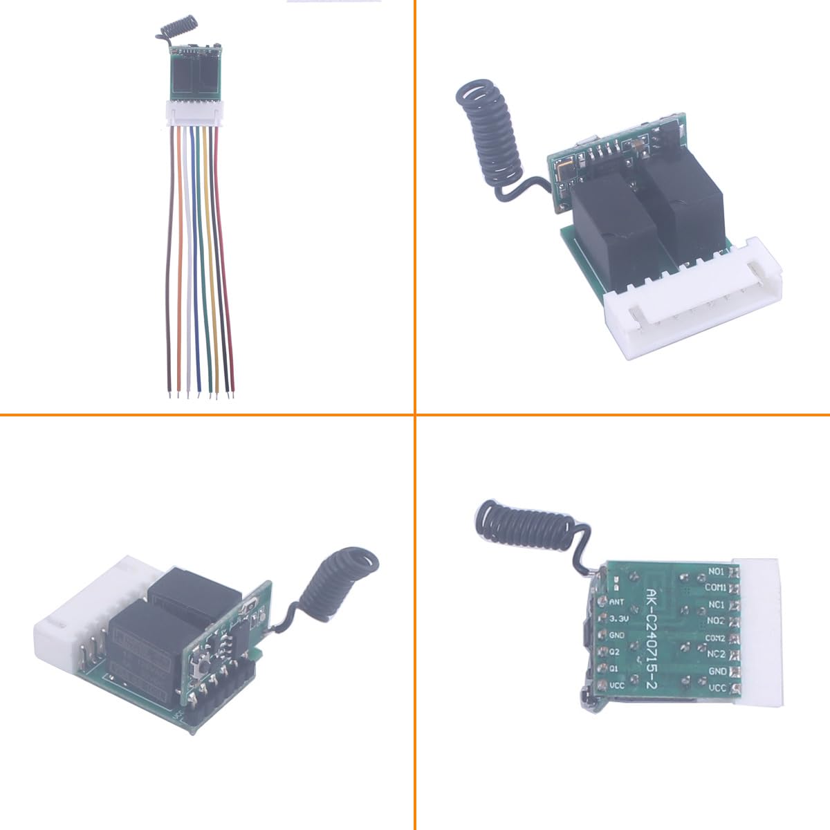 Mini 4V-12V 5V 6V 2 canaux Commutateur de relais Micro-interrupteur d’apprentissage de télécommande sans fil, 433Mhz Contrôle ÉmetteurRécepteur 2CH 4V à 12V Relais ON OFF Circuit (2* Contrôleur)