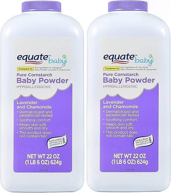 Pure Cornstarch Baby Powder with Lavender and Chamomile (22 oz - 2 Pack)