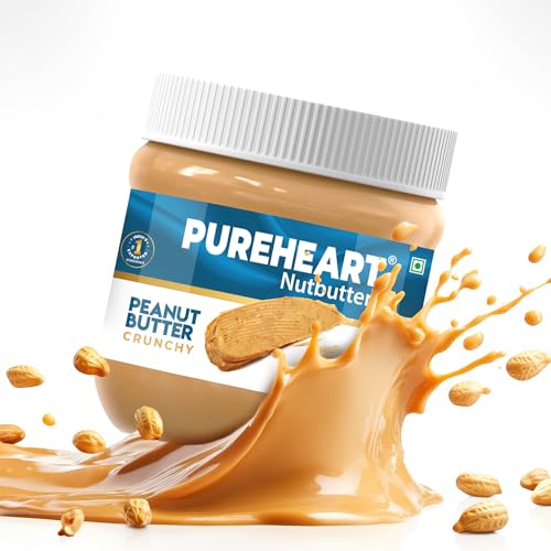 Image of Pureheart Nutbutter Crunchy Peanut Butter 100 gm | Natural & Premium Roasted Peanuts | High Protein, Rich in Fiber | Zero Trans Fats | for Tasty Breakfast & Post Workout Protein Snack