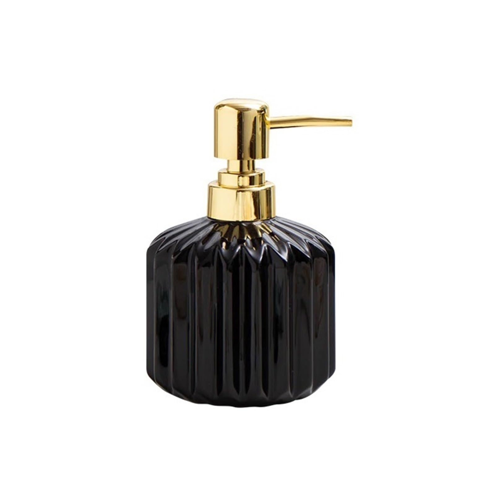 Bathroom 350ml Ceramic Soap Dispenser Liquid Pump Bottle For Lotions, Soaps, Shampoo Shampoo(Black)