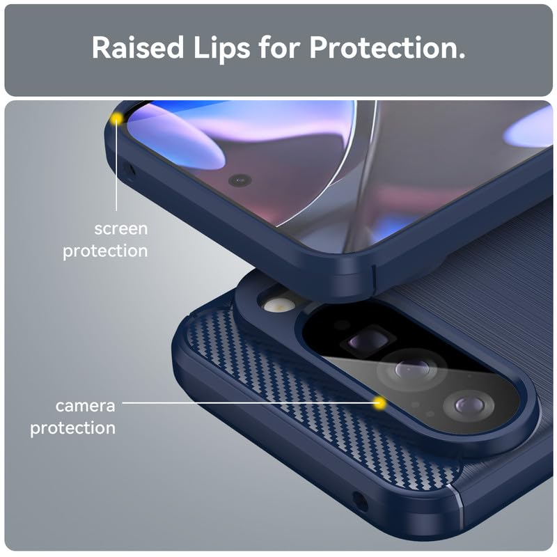 Image of Hybrid Carbon Fiber Back Case for Google Pixel 10 Pro XL (Blue)