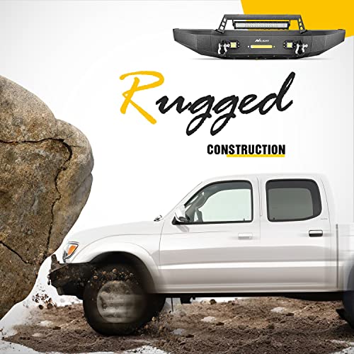 Image of Nilight Front Bumper Full Width Steel Compatible for 2014 2015 2016 2017 2018 2019 2020 2021 Toyota Tundra Pickup Truck with Winch Plate Offroad 120W Light Bar 18w LED Pods