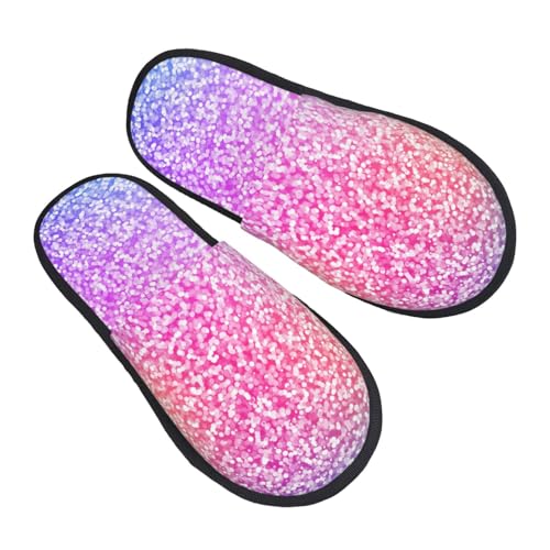 Colorful Glitters Print Women Slippers Home Furry Shoes Keep Men Couples Shoes Warm For Women-2