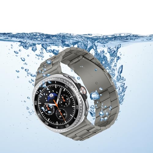 Image of Anlinser No Gap Bands Compatible with Samsung Galaxy Watch Ultra 7 /6 /5 /4 /FE Band 44mm 40mm /Watch 6 Classic Band 47mm 43mm /Watch 5 Pro 45mm /Watch 4 Classic, 20mm 22mm Metal Strap for Women Men