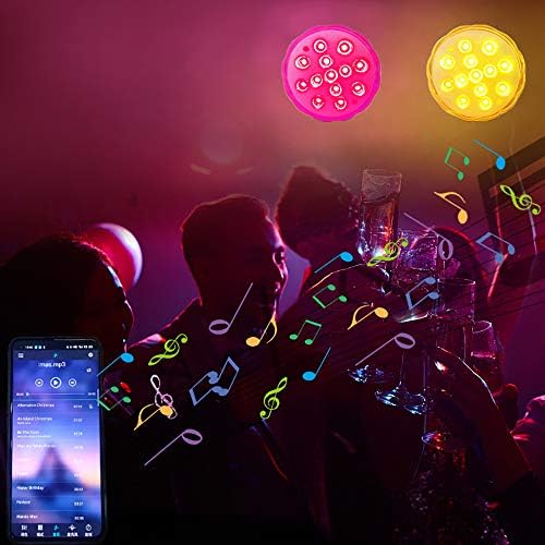 Pool Lights,Submersible LED Lights, Pond Lights, Shower Lights, Outdoor Pool Lighting for Inground Pool,Underwater Lights with Battery Operated for The Tub,Pond,Fountain (13LED-APP-2PCS)
