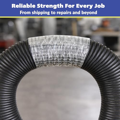 Image of Filament Tape 2 in x 30 Yds, Fiberglass Reinforced Clear Strapping | Heavy duty high tensile packing tape for pallets, moving, bundling, shipping and appliance securing