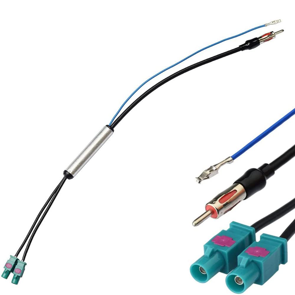 Namvo Antena do radia samochodowego Podwójne niezależne gniazda FAKRA do gniazda radiowego 1DIN Kompatybilne z uniwersalnym samochodowym zestawem stereo FM AM Samochodowy sprzęt audio Radio Odbiorniki radioodtwarzacza stereo