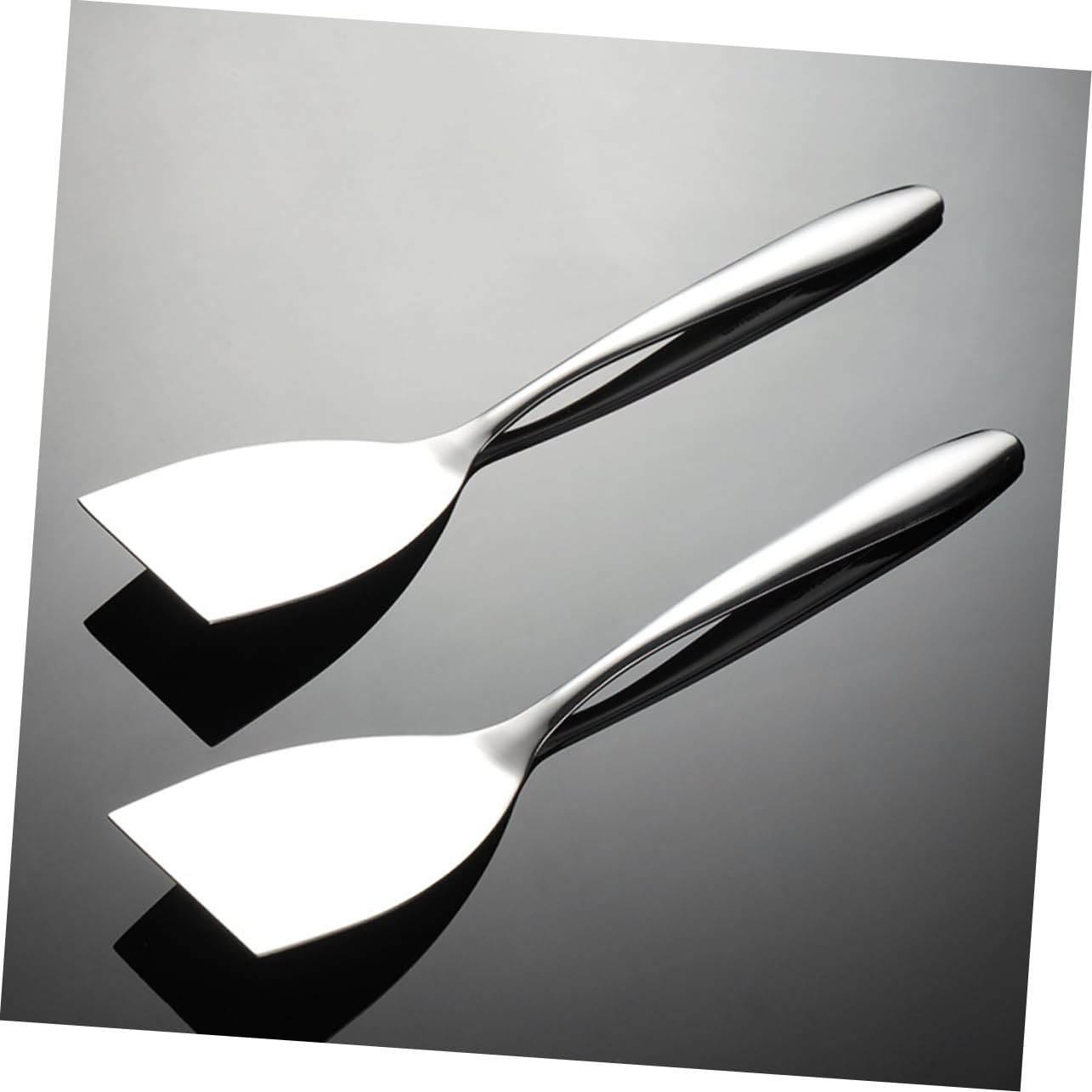 Milisten 2 Set Spatole Inossidabile per Frittura Strumenti Multifunzionali per Bistecch E Facile per Piccole 2 Pezzi*2