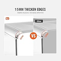 Vista 4 de Clear Transparent Acrylic End Table with Rounded Edges,18" H Compact Small Table, Acrylic Side Table Suitable for Living Room, Night Stands for