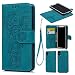 iPhone X Case, iPhone Xs Wallet Case Premium PU Leather Oil Wax Embossed Elephant Detachable Magnetic Cover Credit Card Cash Slots Cover for iPhone X/XS (Blue)
