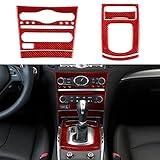 NVCNX Real Premium Carbon Fiber Car Dashboard CD AC Panel Gear Panel Cover Interior Console Trim Kit Compatible with Infiniti G37 2011-13, for G25 2011-12, for Q60 14-15 Accessories Red - A 5PCs​