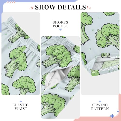 Pajama Pants Broccoli Green PJ Bottoms Sleepwear Lounge Sleep Pant with Pockets4