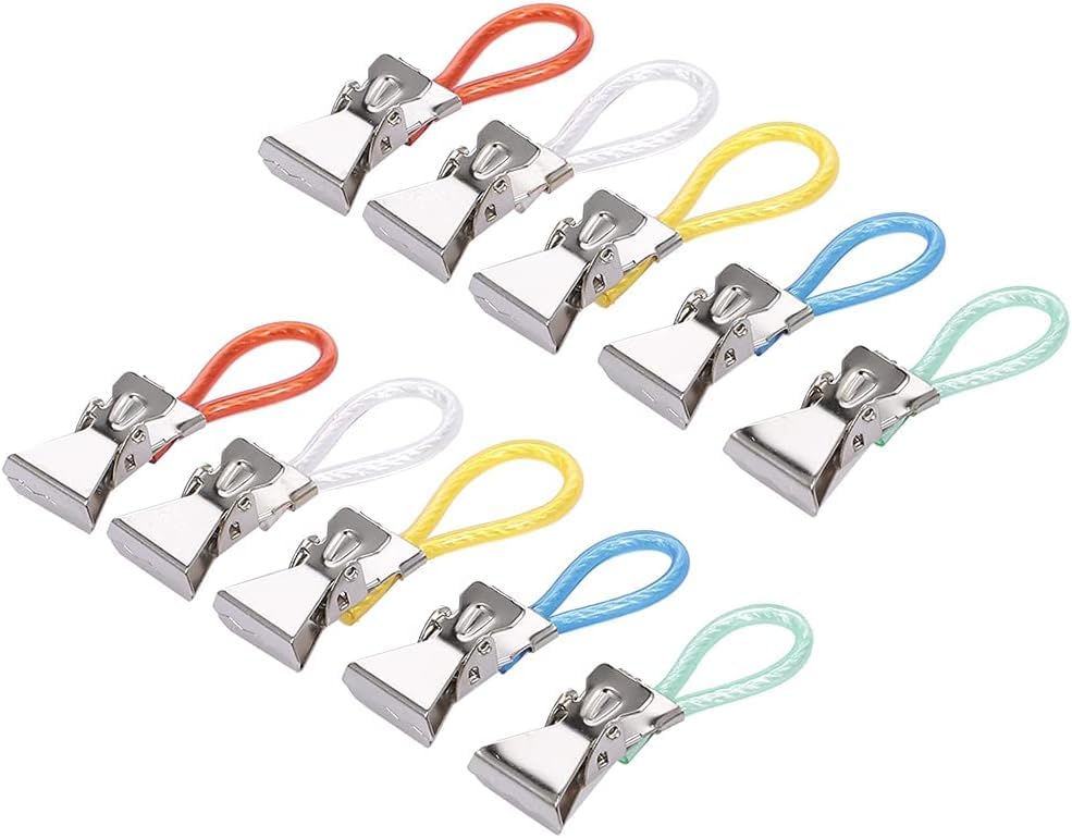 10 Pcs 5 colorsTea Towel Clips, Metal Tea Towel Storage Clip, Multi-Color Kitchen Towel Hanging Clips, Small Clips for Bedroom, Bathroom, Kitchen, Cupboard Laundry Storage