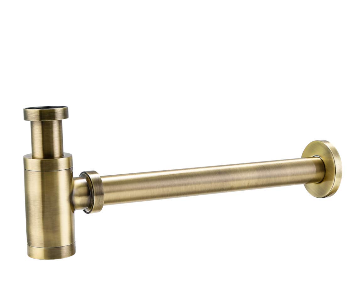 Sifone rotondo ottone opaco ottone 1 1/4 ' scarico accessori per lavandino in pietra bagno WC giardino cucina pietra naturale