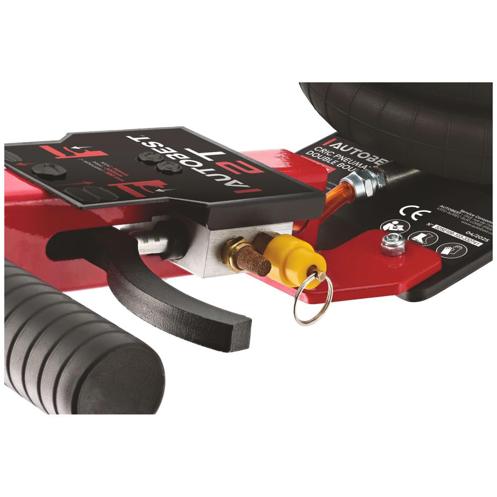 Cric pneumatique 2 tonnes AUTOBEST - Patins antidérapant - Amplitude avec rallonge 200-380 mm