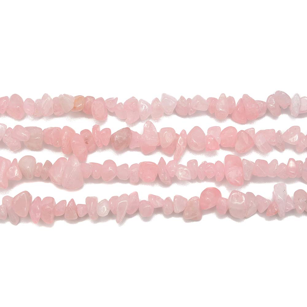 jodaying 7-8mm Natural Rose Quartz Gemstone Chips Loose Beads Semi Precious for Jewelry Making DIY Handmade Craft Supplies 1 Strand per Bag Approxi 34