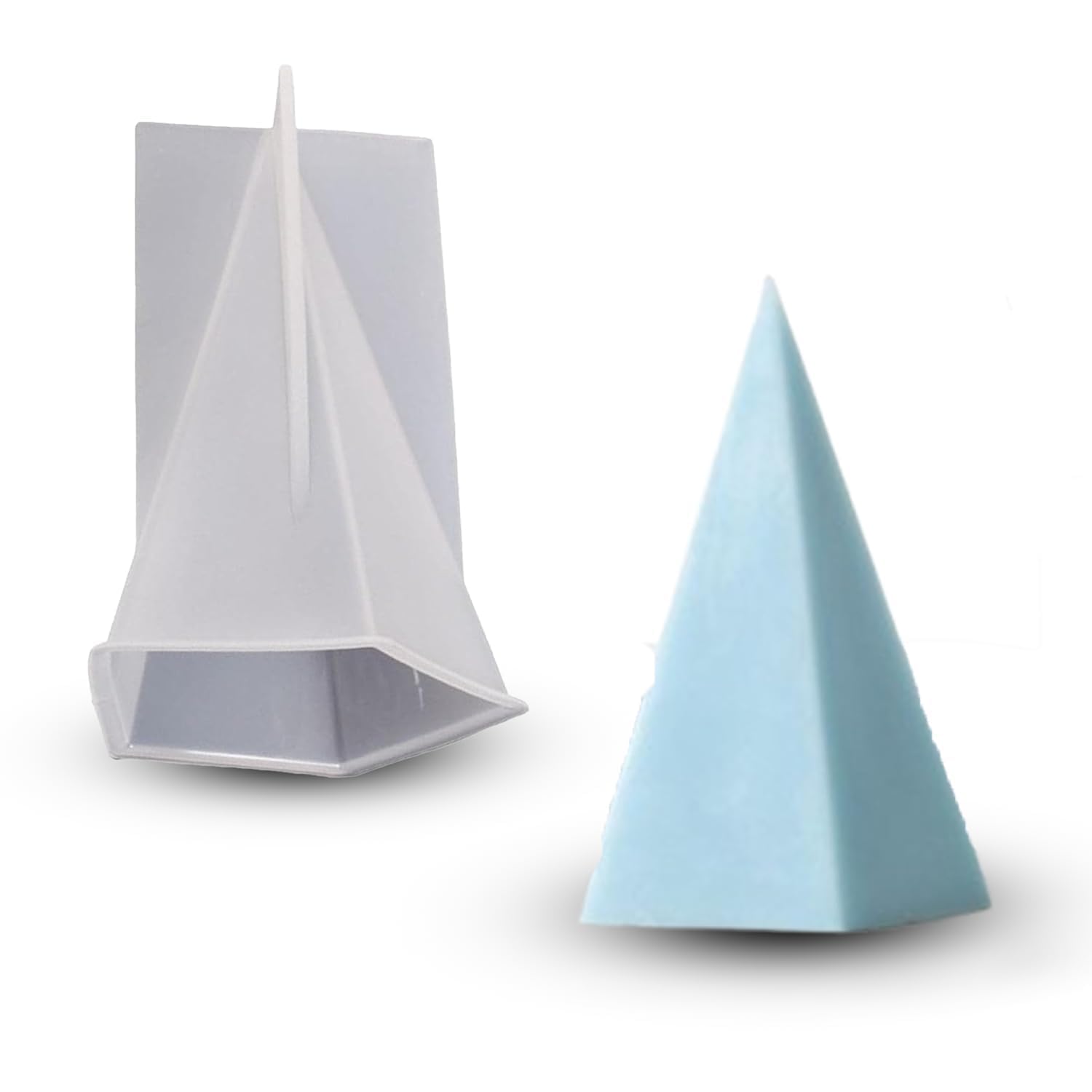 Pyramid Silicone Mould 3D Conical Triangle Pillar for Candle Making Wax Melts Clay Craft Soap Making Resin Casting Home Decor Table Decoration Candle Supplies (Pack of 1)-image-49