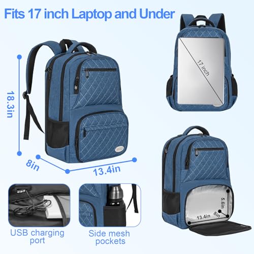 Image of ANILD Lunch Backpack, 15.6 Inch Laptop Backpack with Insulated Cooler Compartment for Men Women, Travel Work Computer Backpack