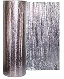 Térmico y barrera de vapor Lámina de aislamiento metálico Solar Bay, 30 m2, color plateado, 2 en 1, de polímero, doble lámina, con una sola burbuja de 4 mm, grosor de 1,2 x 25 m